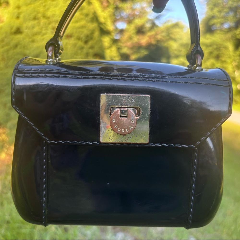 Furla Glossy Navy Mini Bag